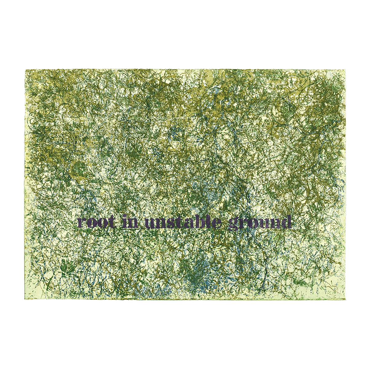 Hannah Stippl, „root in unstable ground“, Radierung in 4 Farben, 2022